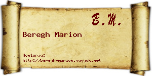 Beregh Marion névjegykártya
